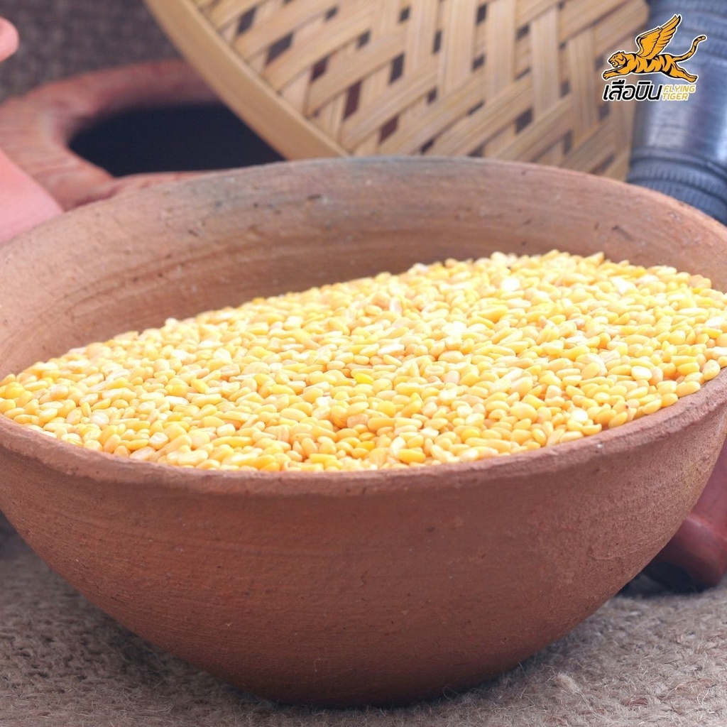 ถั่วเขียวผ่าซีก ขนาดใหญ่ 1 กก. (ไม่ใส่สี) ตราเสือบิน