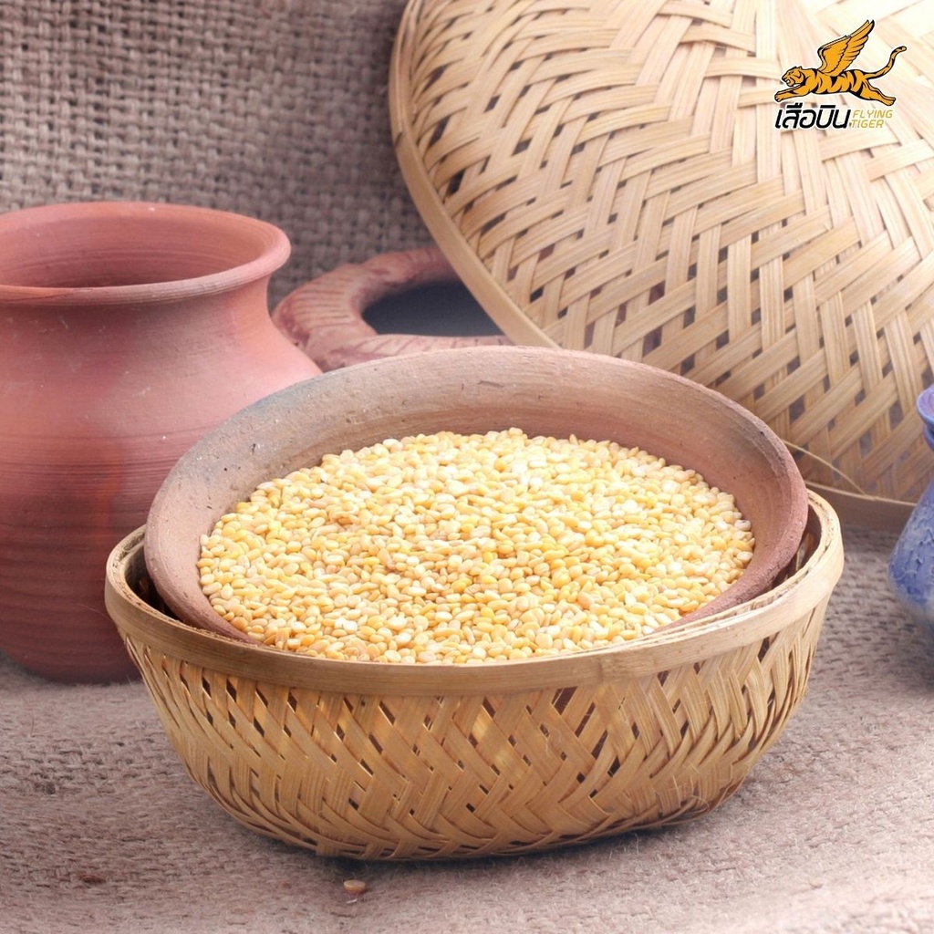 ถั่วเขียวผ่าซีก ขนาดใหญ่ 1 กก. (ไม่ใส่สี) ตราเสือบิน