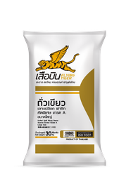 ถั่วเขียวผ่าซีก ขนาดใหญ่ 30 กก. ตราเสือบิน
